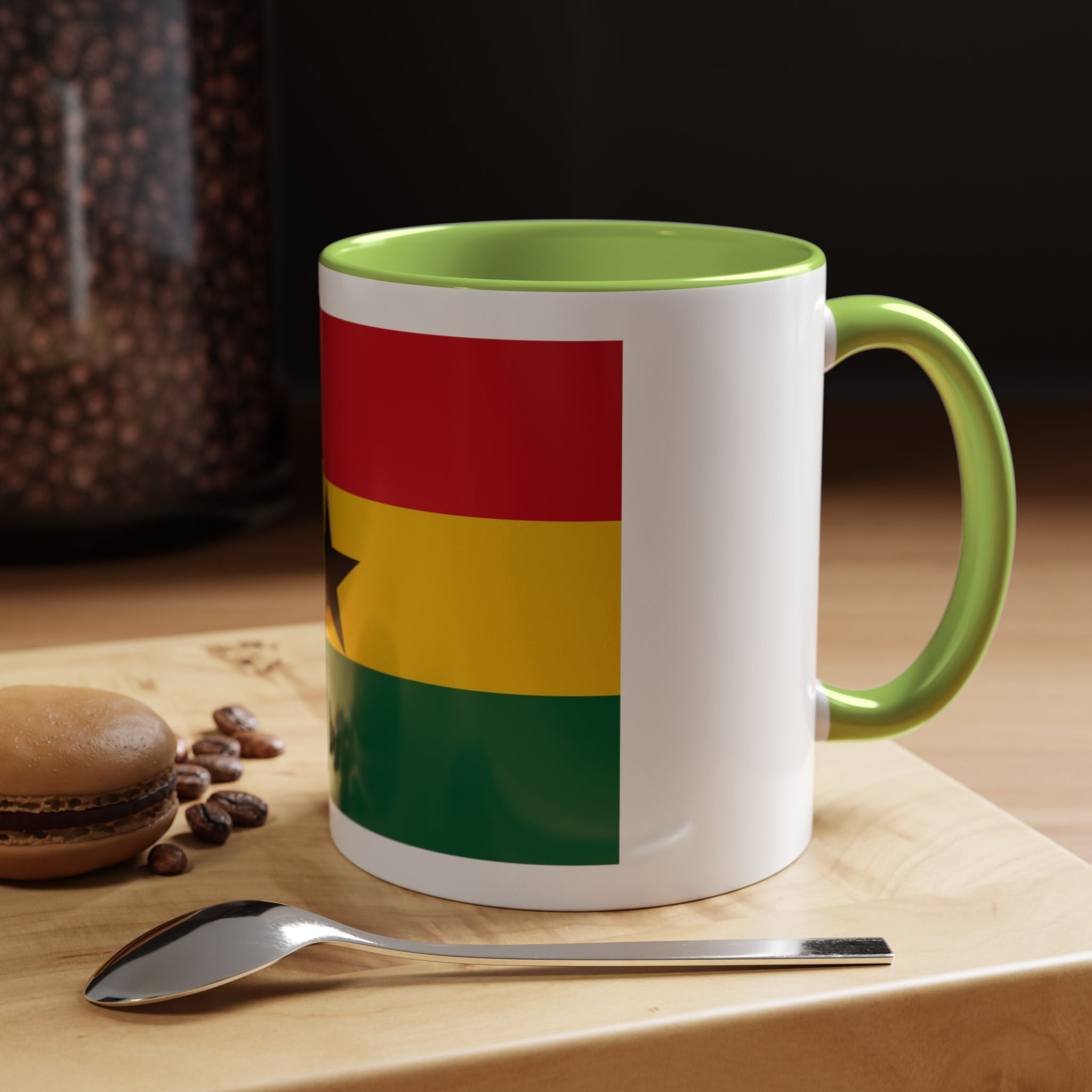Ghana Flag Accent Coffee Mug – Black Star Red Yellow Green 11/15oz