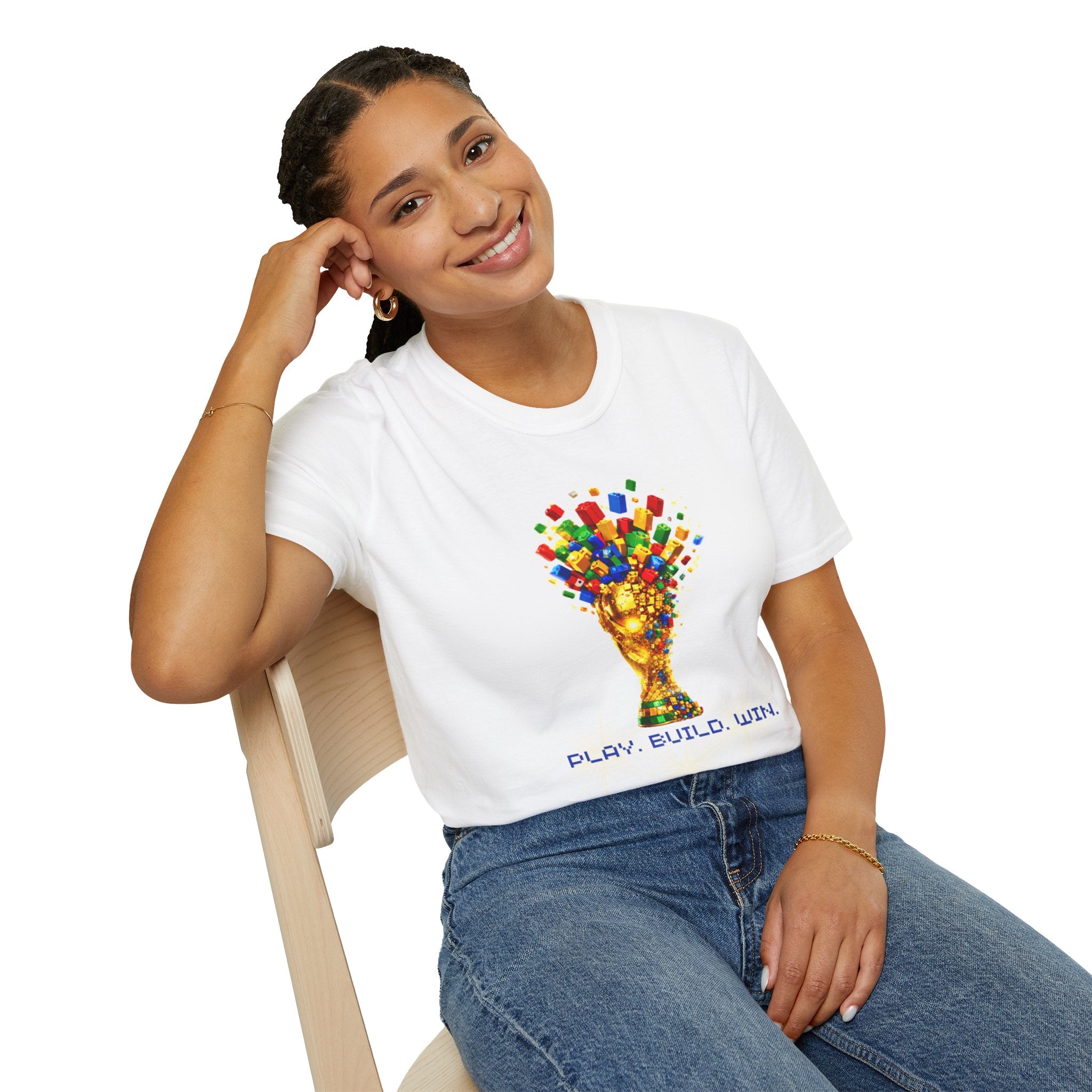 T-Shirt — Play. Build. Win. LEGO Trophy Graphic Tee