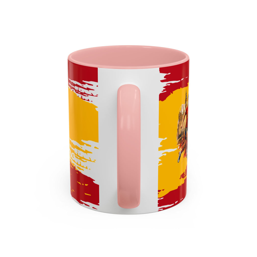 Spanish Flag Accent Coffee Mug – Bold Red & Gold Brushstroke Ceramic Mug