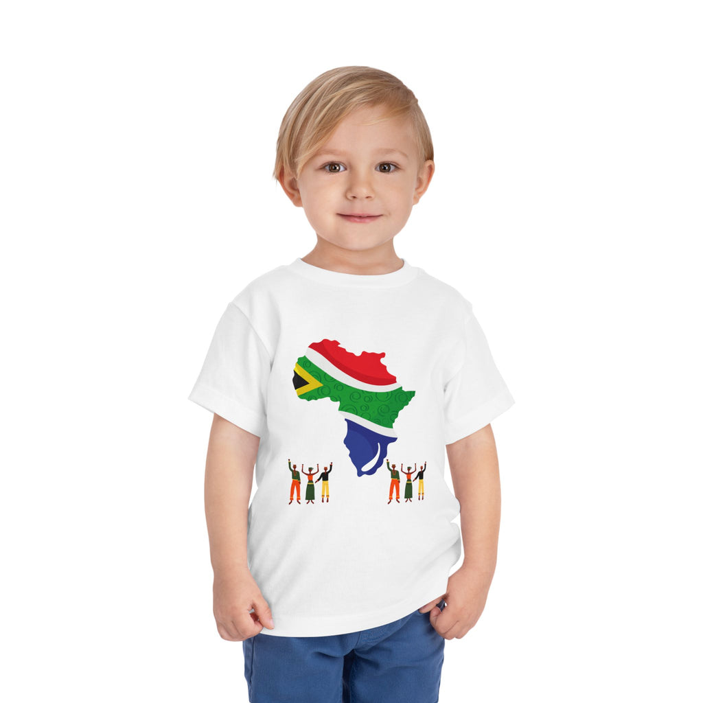 South Africa Toddler Tee — South Africa Flag Africa Map with 2026 Trophy Soccer Cup Design
