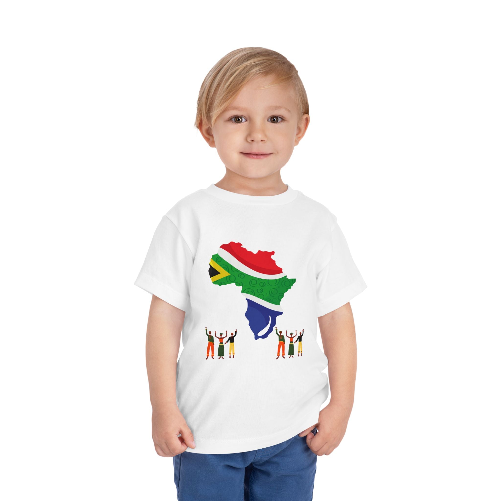 South Africa Toddler Tee — South Africa Flag Africa Map with 2026 Trophy Soccer Cup Design