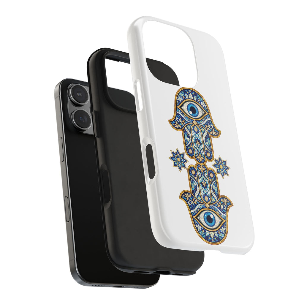 Hamsa Eye Tough Phone Case — Blue Mosaic Protective Phone Cover