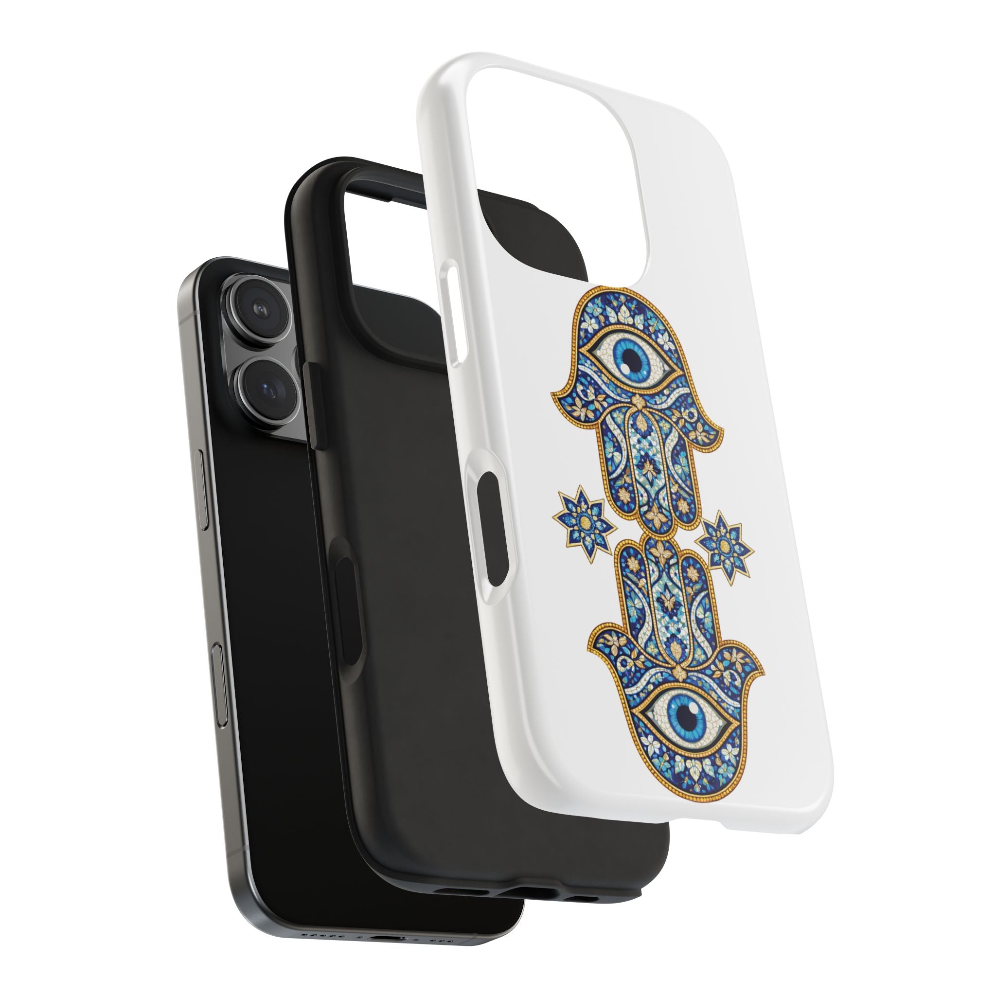 Hamsa Eye Tough Phone Case — Blue Mosaic Protective Phone Cover
