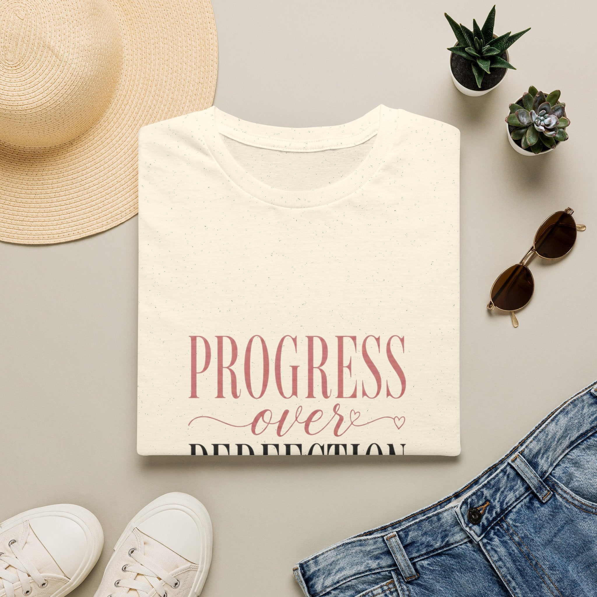 Progress Over Perfection T-Shirt — Inspirational Self-Love Tee