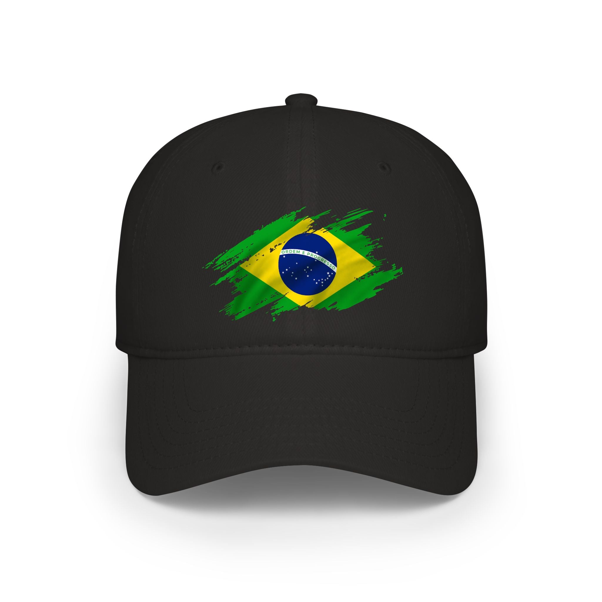Brazil Flag Baseball Cap — Distressed Brushstroke Brazilian Flag Hat
