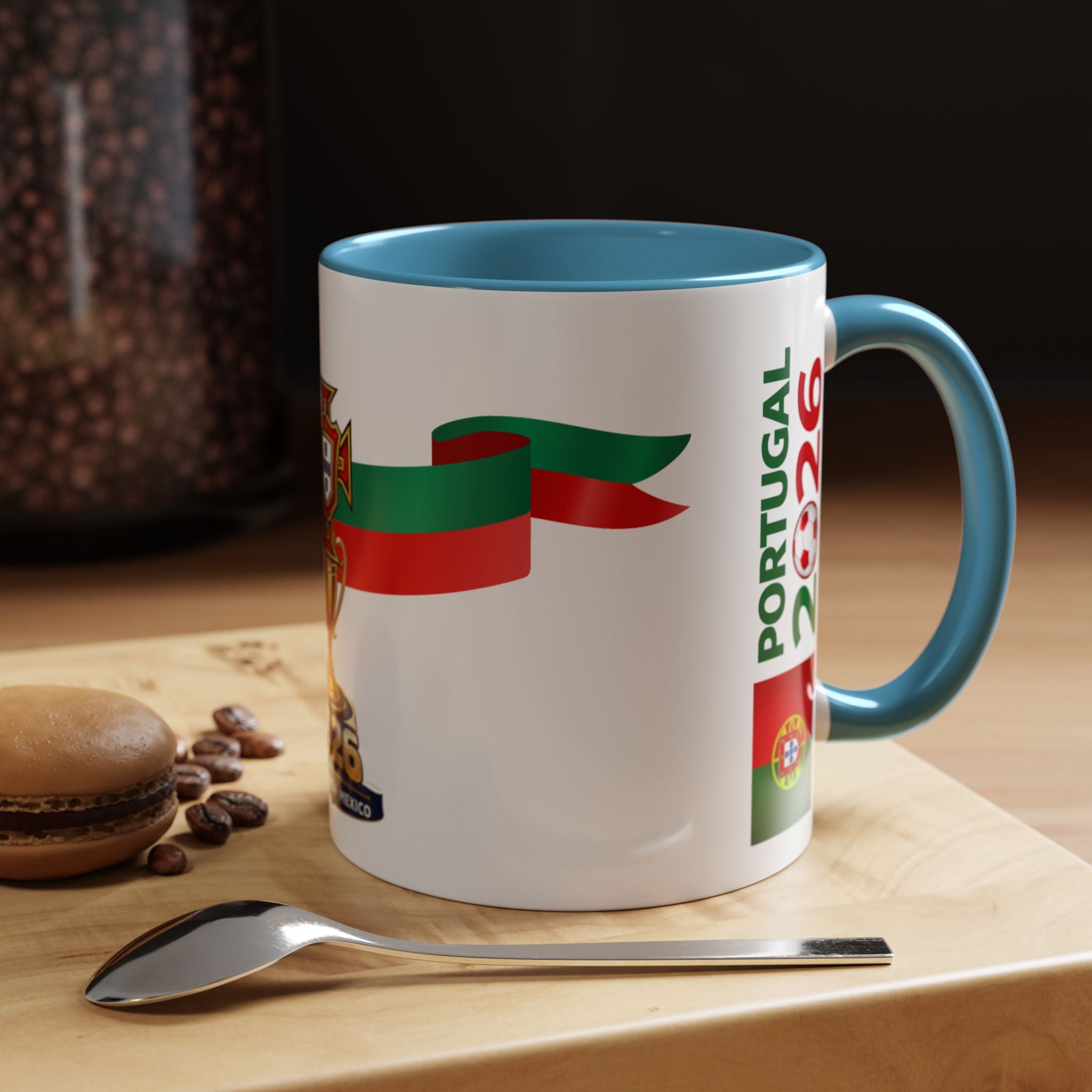Portugal 2026 Soccer Cup Accent Coffee Mug – Portugal 2026 Trophy Design