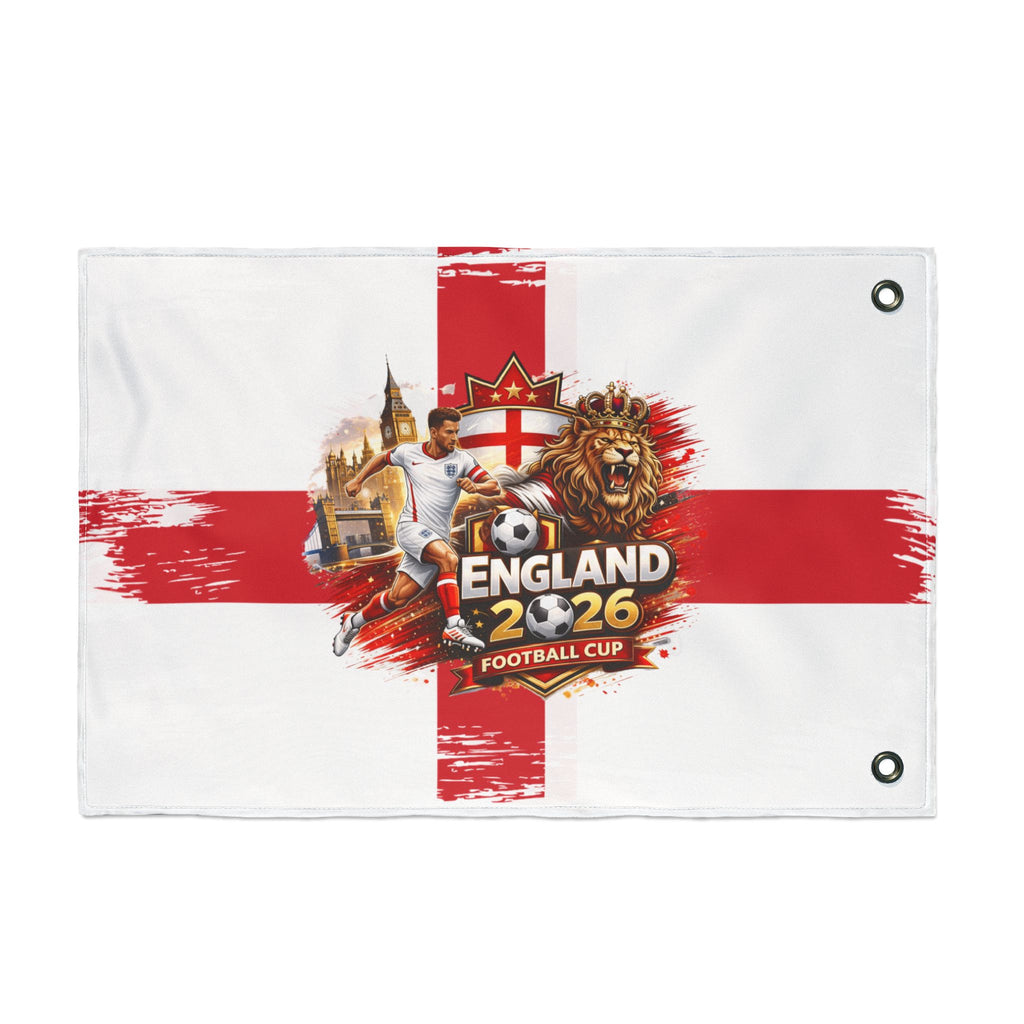 England 2026 Football Cup Flag — Double-Sided St George Cross Fan Banner
