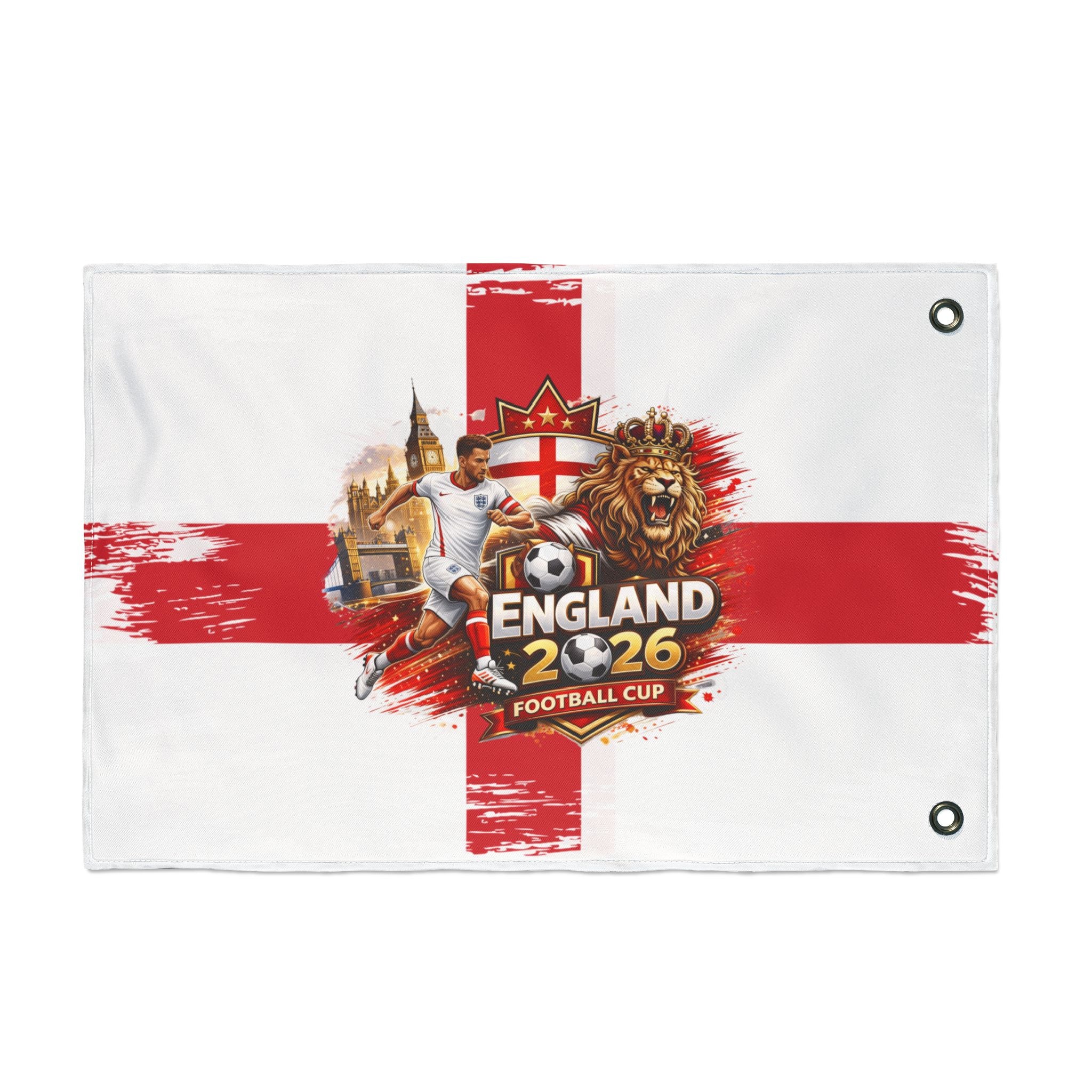 England 2026 Football Cup Flag — Double-Sided St George Cross Fan Banner