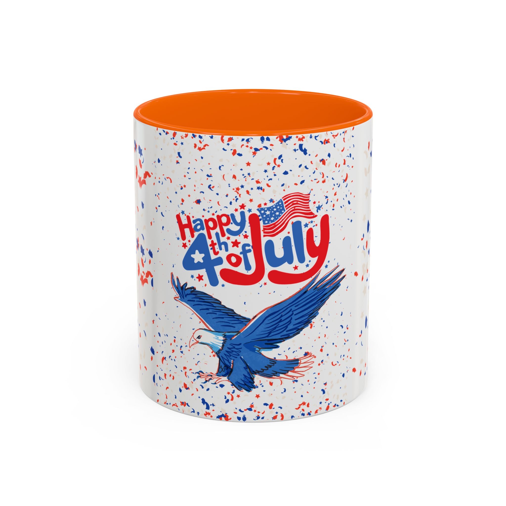 4th of July Coffee Mug - Patriotic Eagle Accent Mug, Red White & Blue Celebration Drinkware