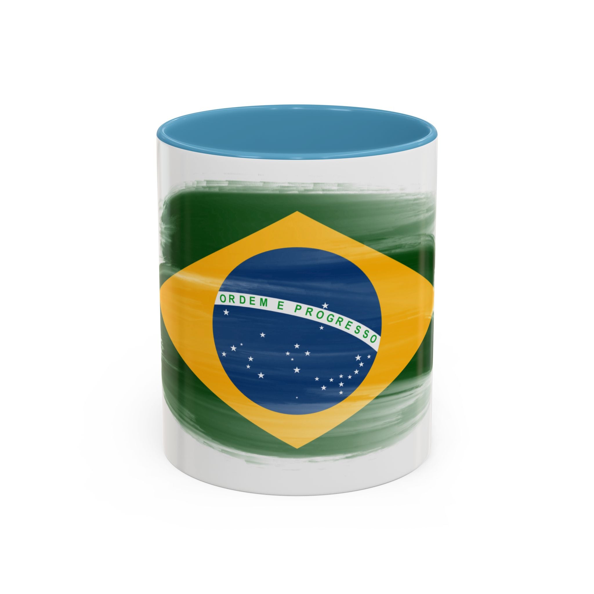 Brazil Flag Coffee Mug — Accent Ceramic Tea Cup (11/15 oz)