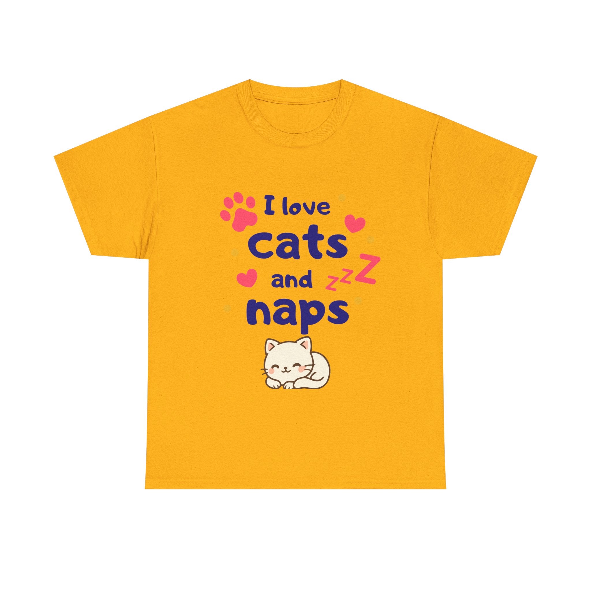 Cats and Naps T-Shirt — "I Love Cats and Naps" Cute Cat Graphic Tee