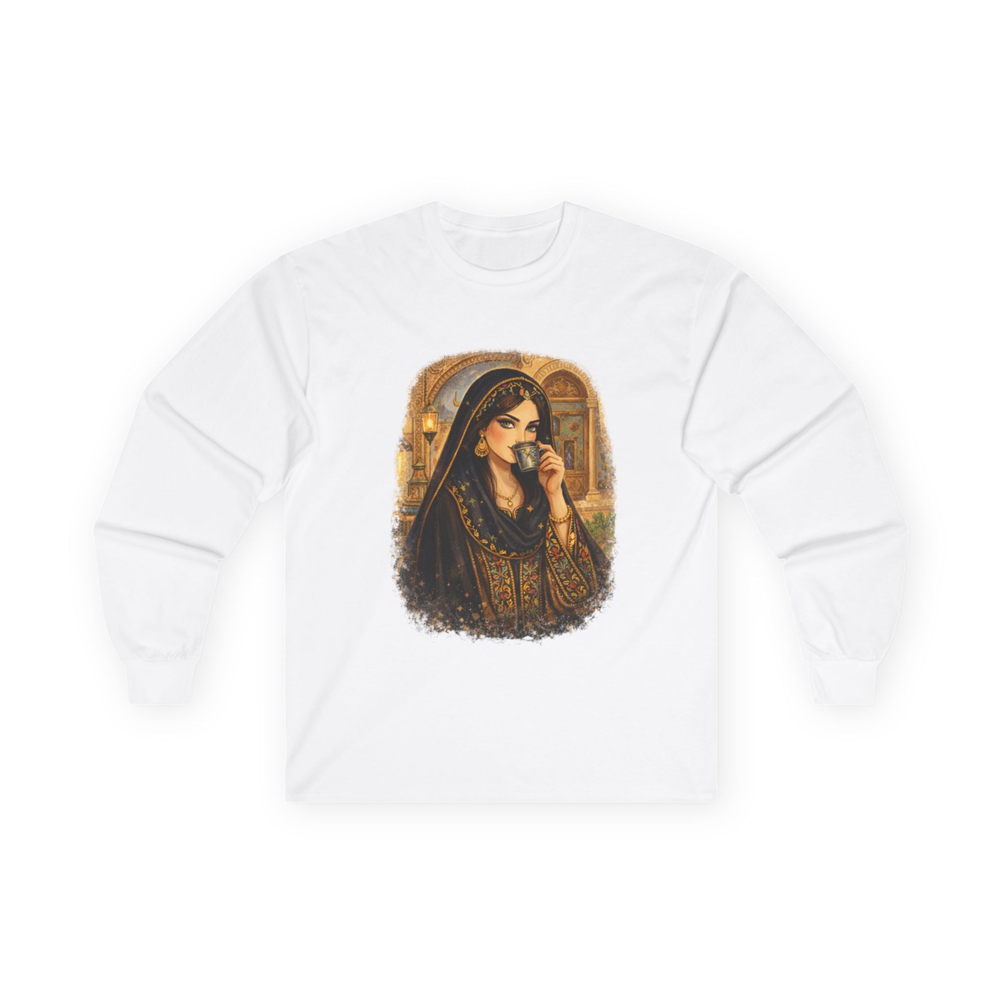 Vintage Arabian Princess Portrait Long Sleeve Tee