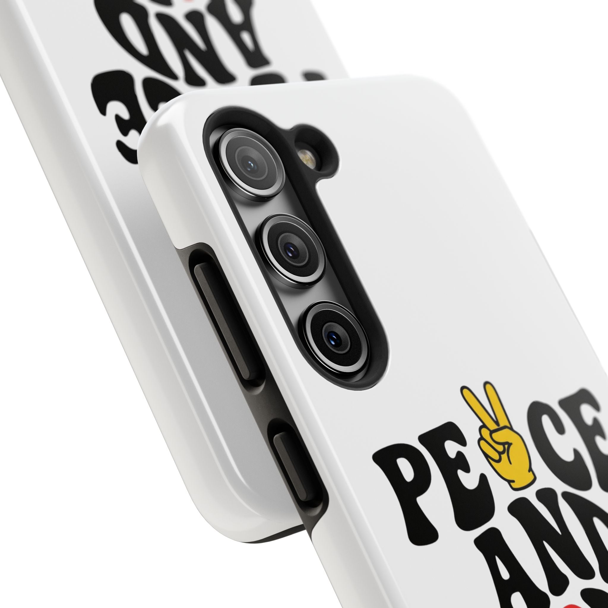 Peace and Love Tough Phone Case — Retro Peace Sign & Heart Protective Cover