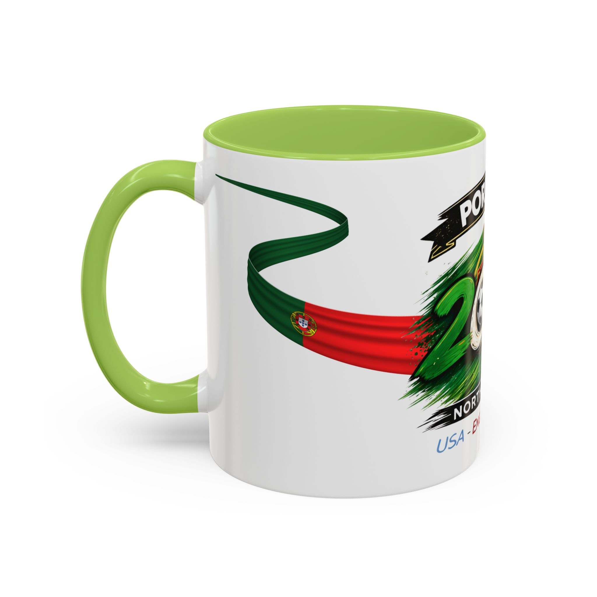 Portugal 2026 Soccer Cup Accent Coffee Mug — USA England Mexico Host Nations
