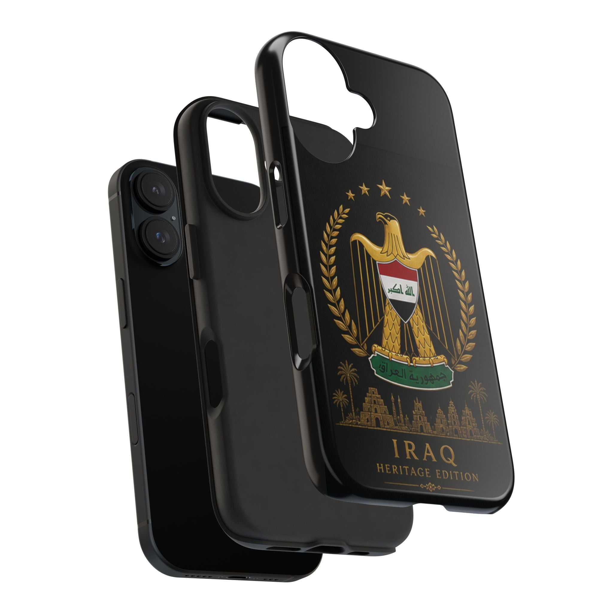 Iraq Coat of Arms Tough Phone Case — Arabic ‘Allahu Akbar’ Military Eagle Design