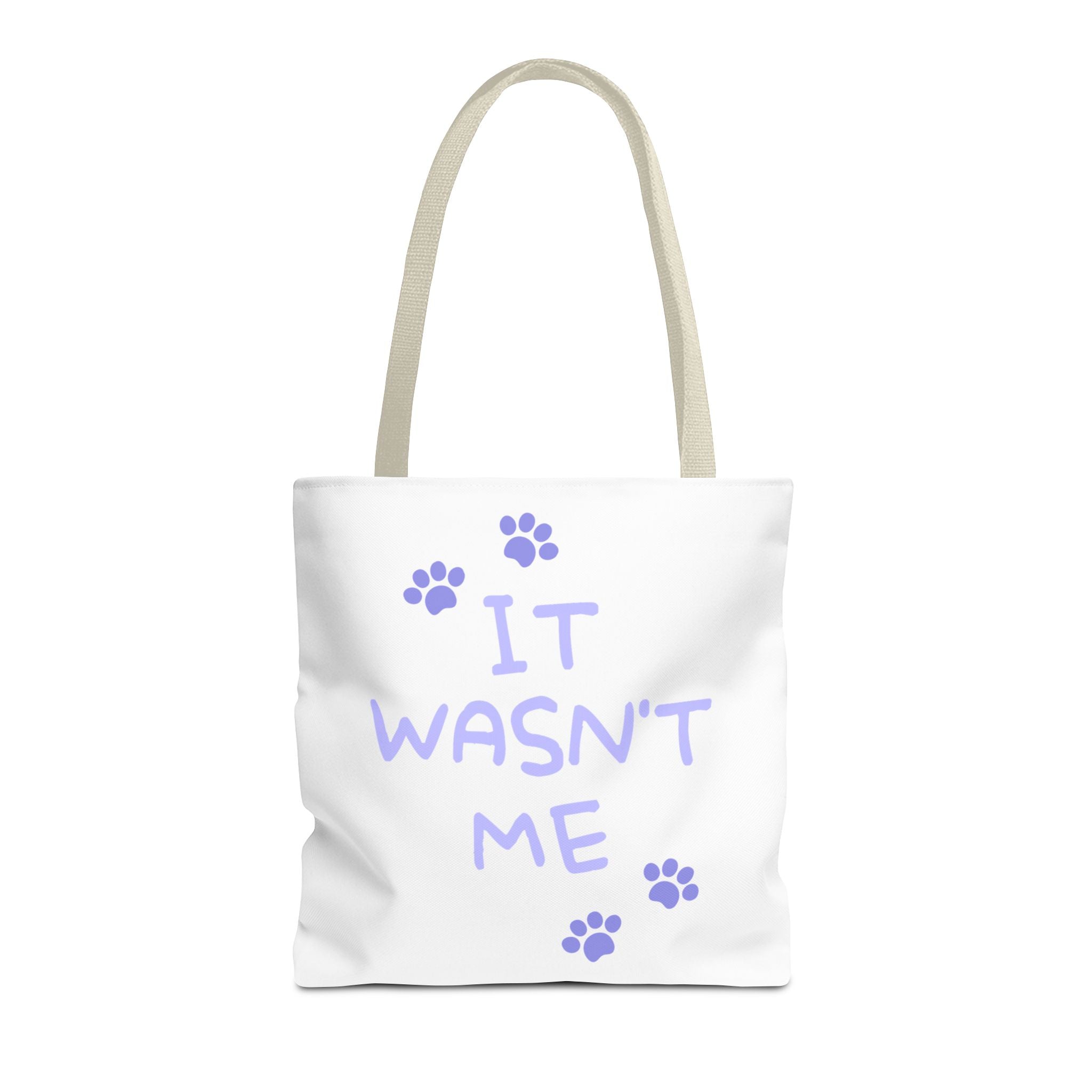 Cat Paw Print Tote — "It Wasn't Me" Funny Cat Tote Bag