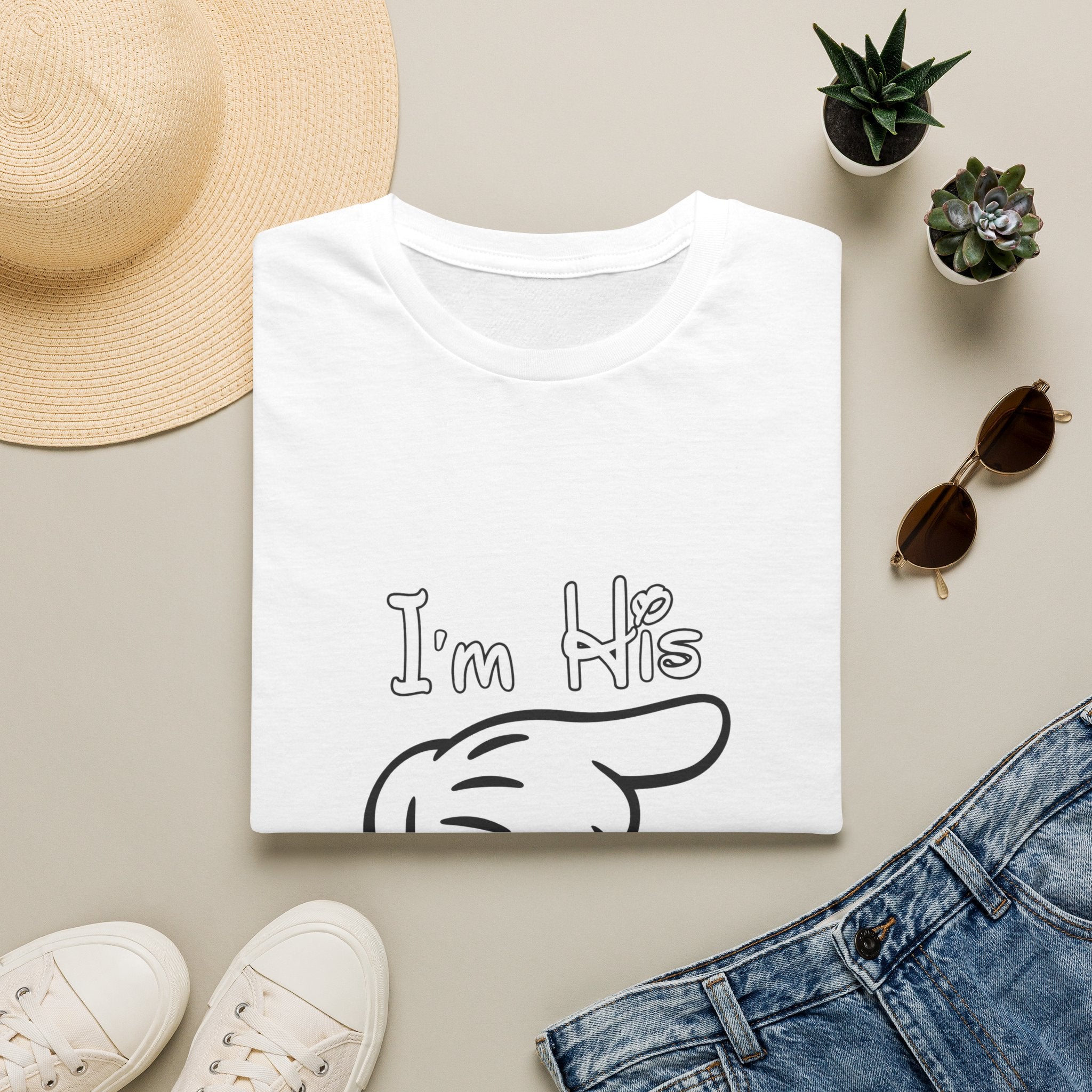I'm His Couples T-Shirt — Matching Partner Tee with Pointing Hand Graphic