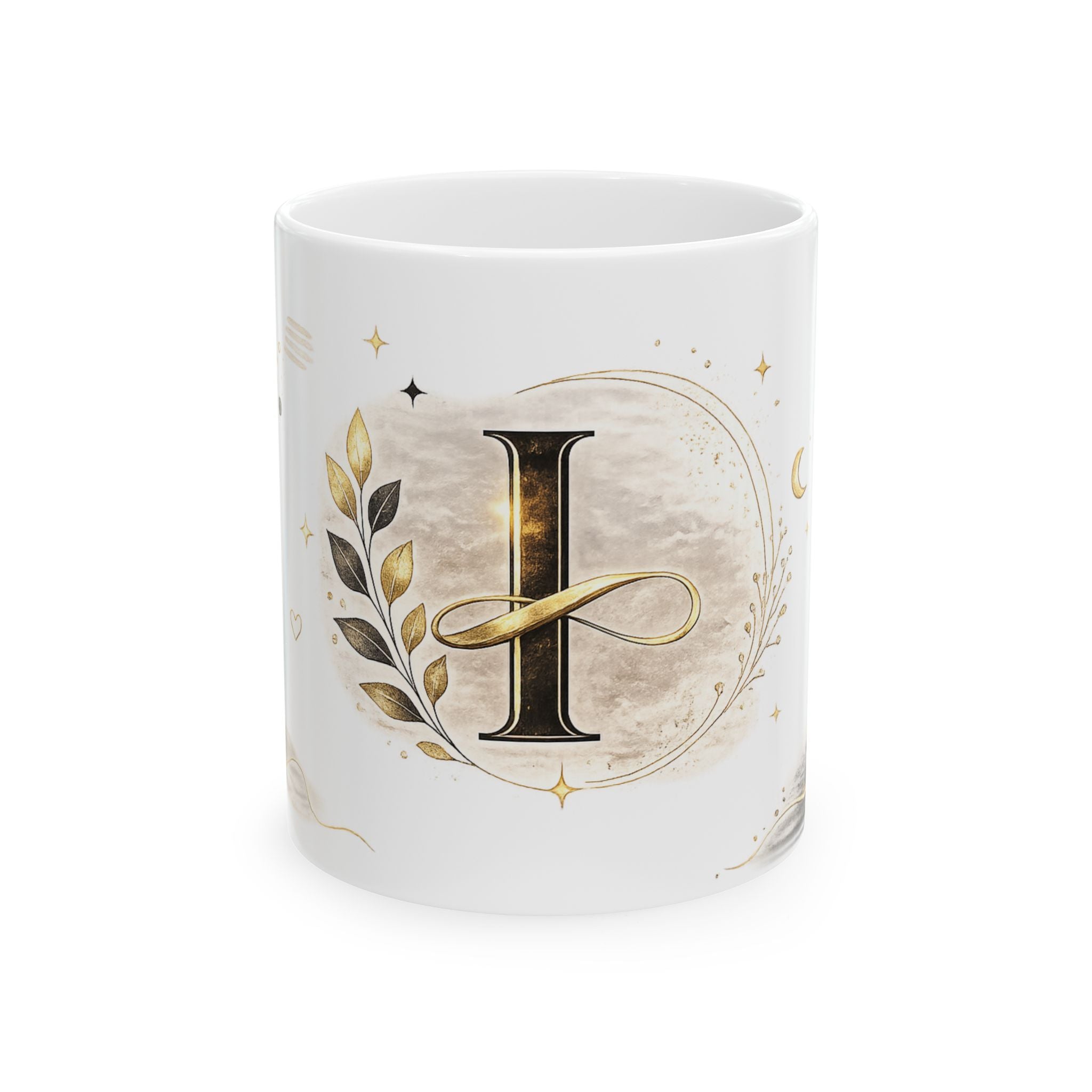 Monogram Mug - Elegant Letter H Ceramic Coffee Cup