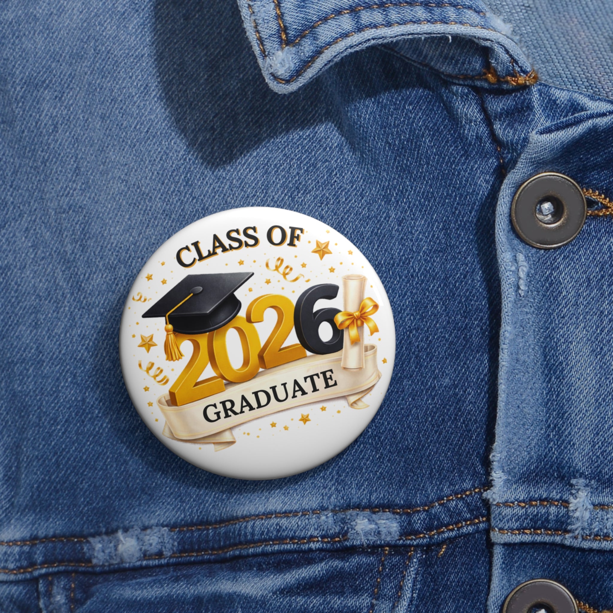 Graduate 2026 Pin Button — Class of 2026 Graduation Badge