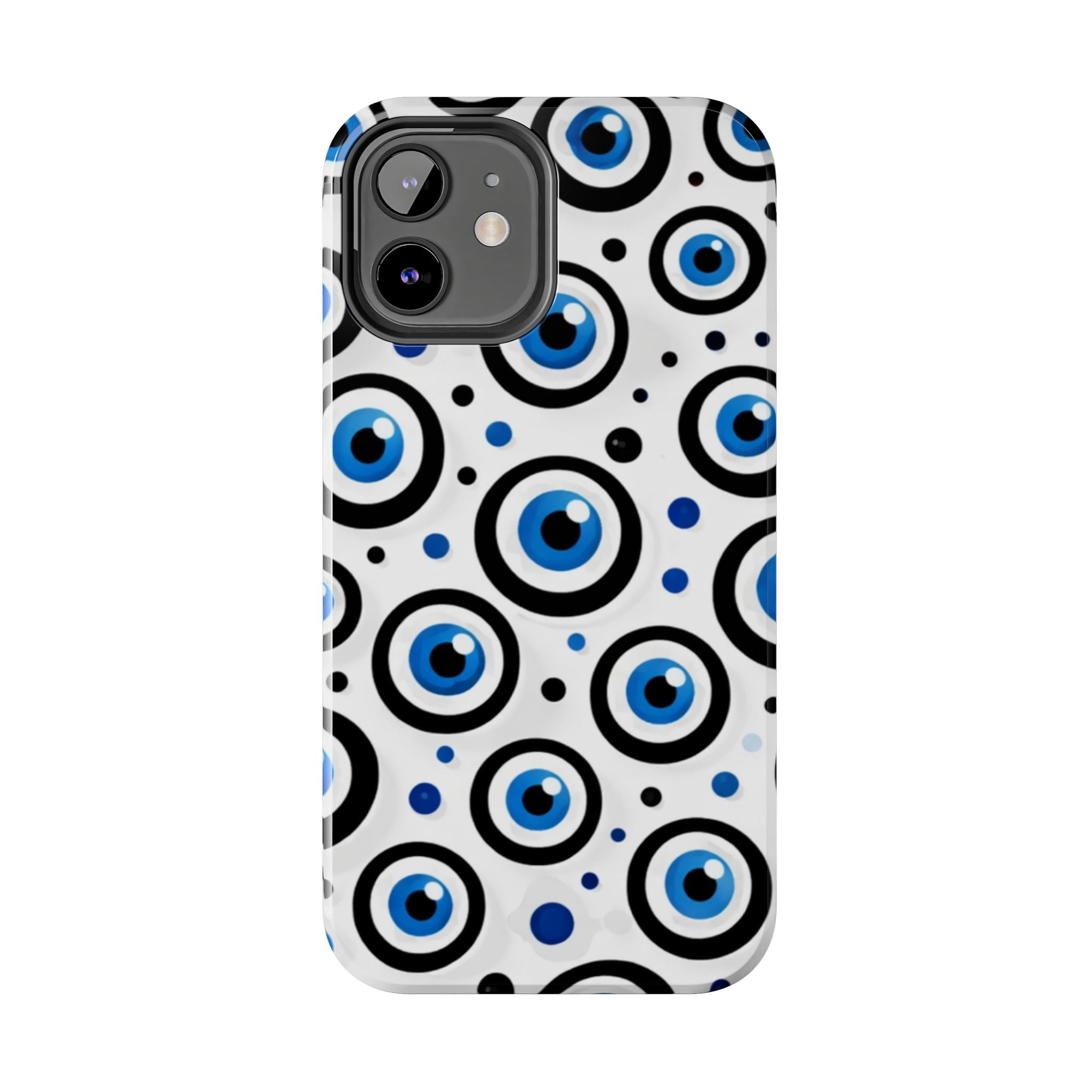 Blue Evil Eye Pattern Tough Phone Case — Protective Ceramic Nazar Design