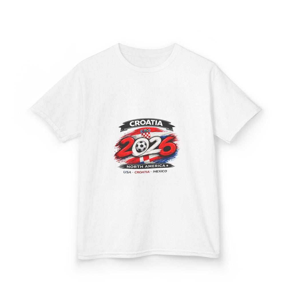 Croatia Kids Tee — Croatia 2026 Soccer Fan Shirt with Flags & Player Graphic