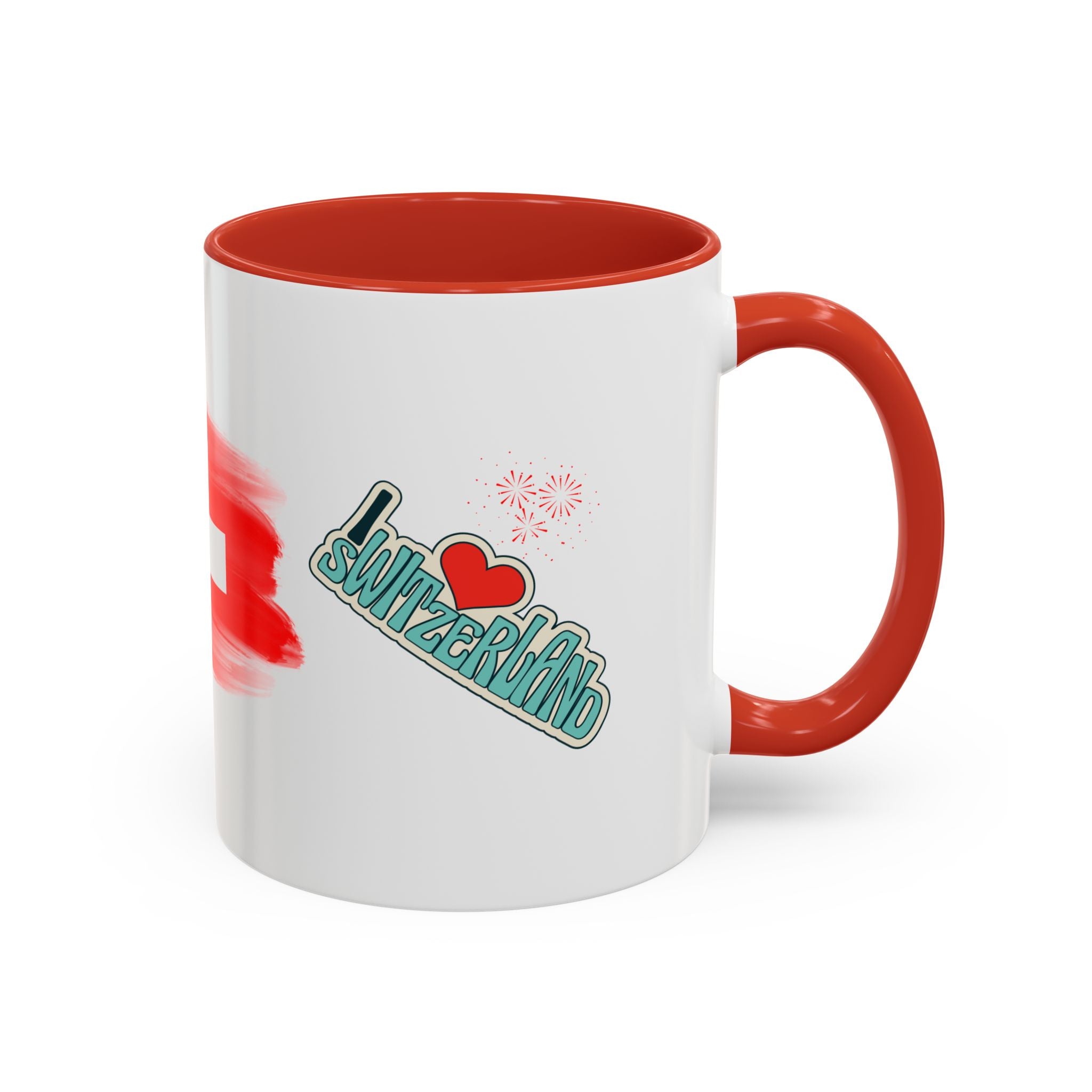 Switzerland Flag Accent Coffee Mug – I  Switzerland Travel Souvenir
