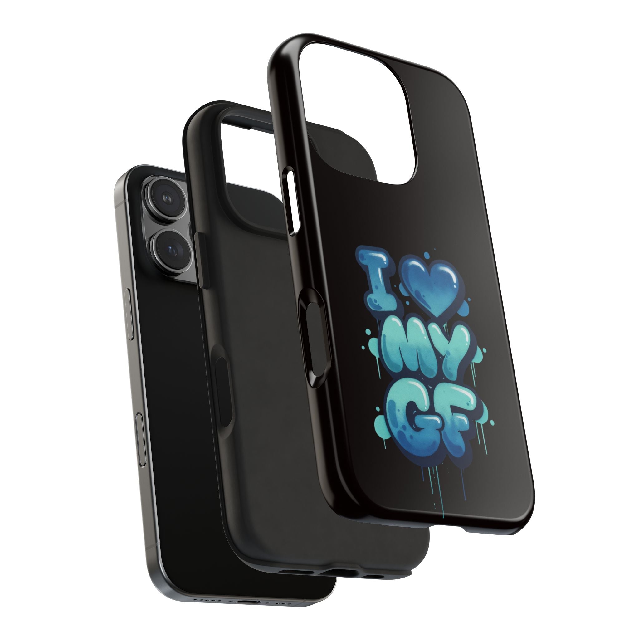 I Love My GF Phone Case — Protective Glossy "I  My GF" Design