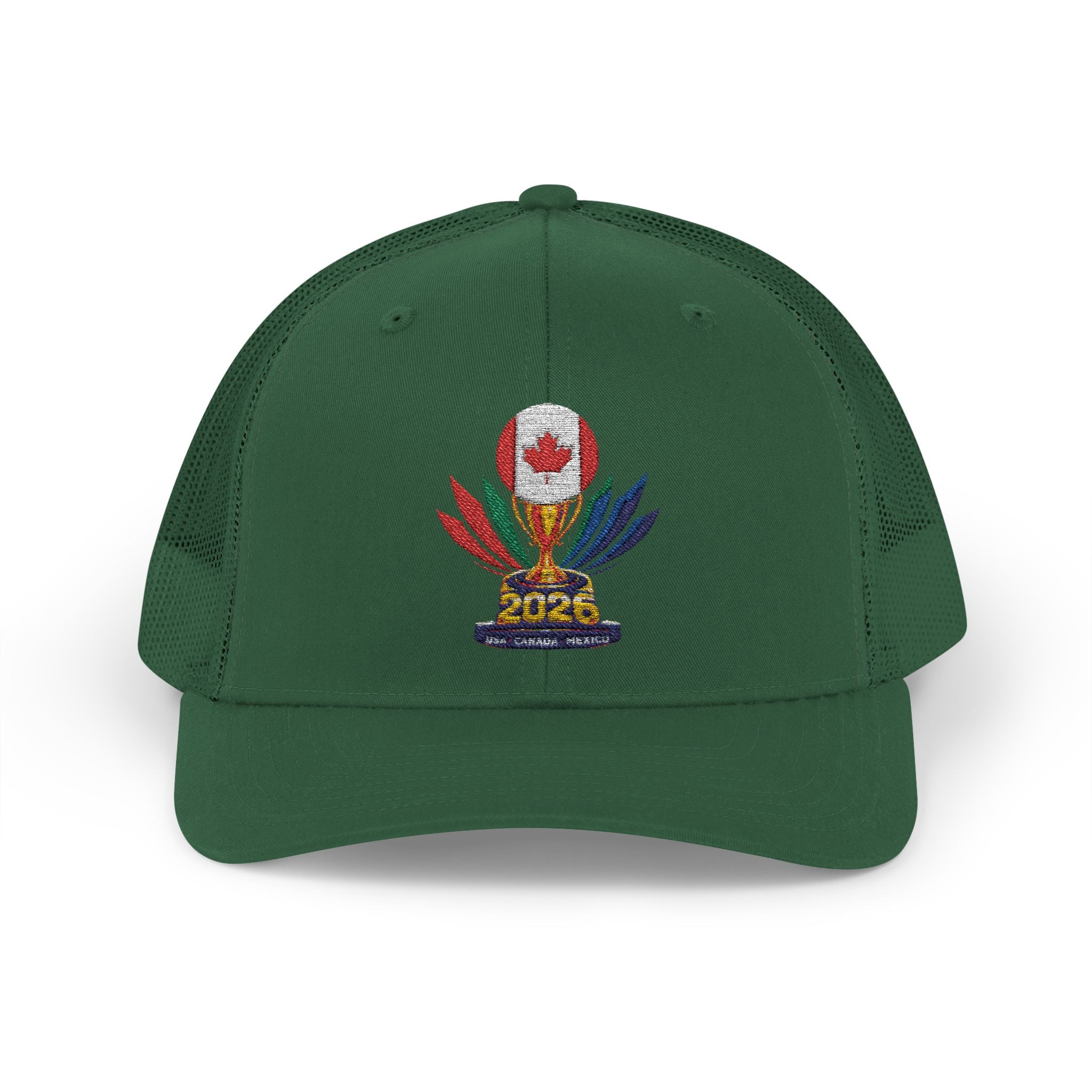 Embroidered Colorful Trophy Trucker Cap - Snapback Mesh Hat