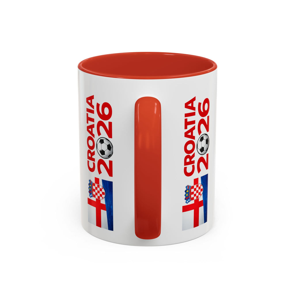Croatia 2026 Soccer Fan Coffee Mug — Flags & Trophy Cup Design