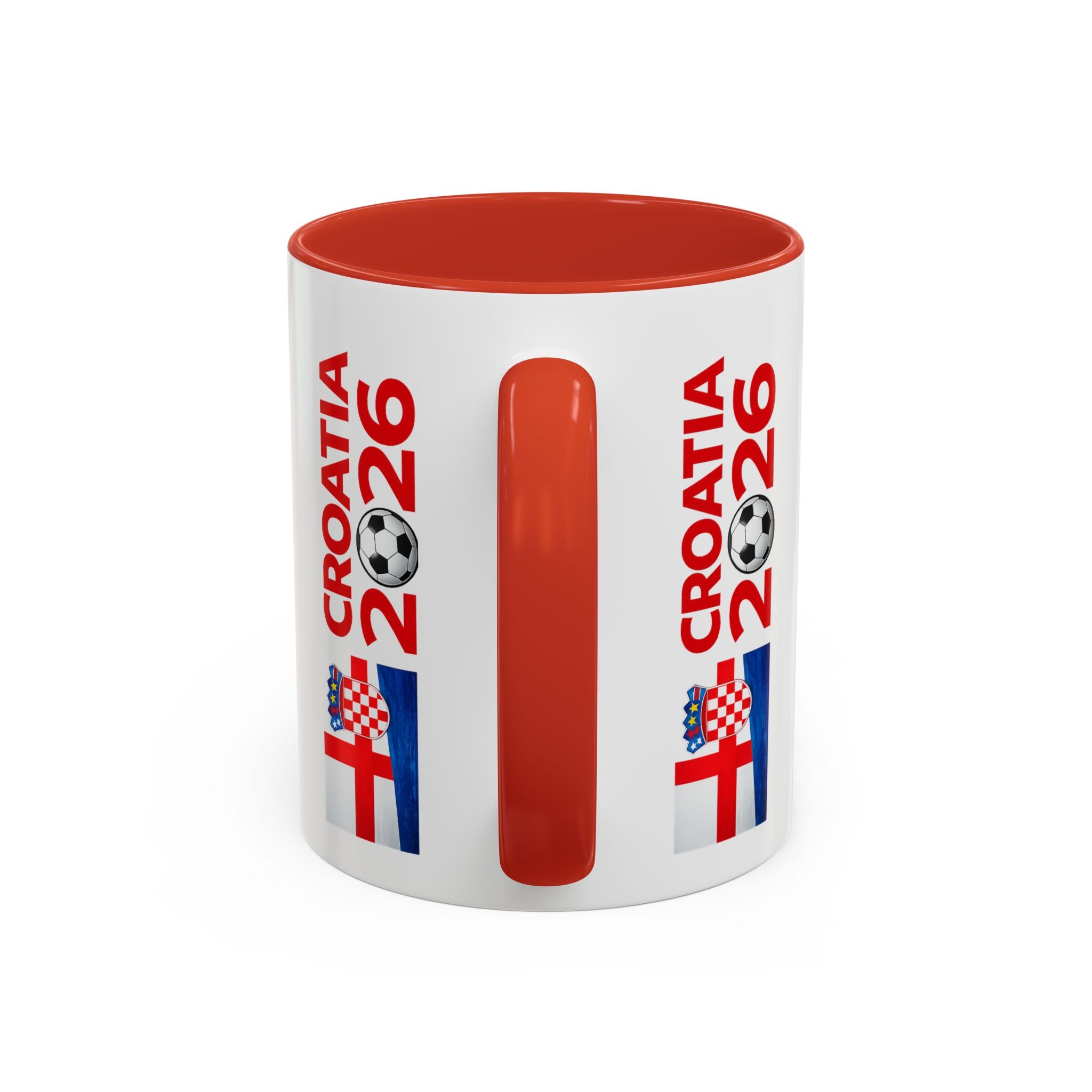 Croatia 2026 Soccer Fan Coffee Mug — Flags & Trophy Cup Design