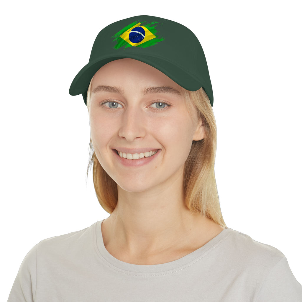 Brazil Flag Baseball Cap — Distressed Brushstroke Brazilian Flag Hat