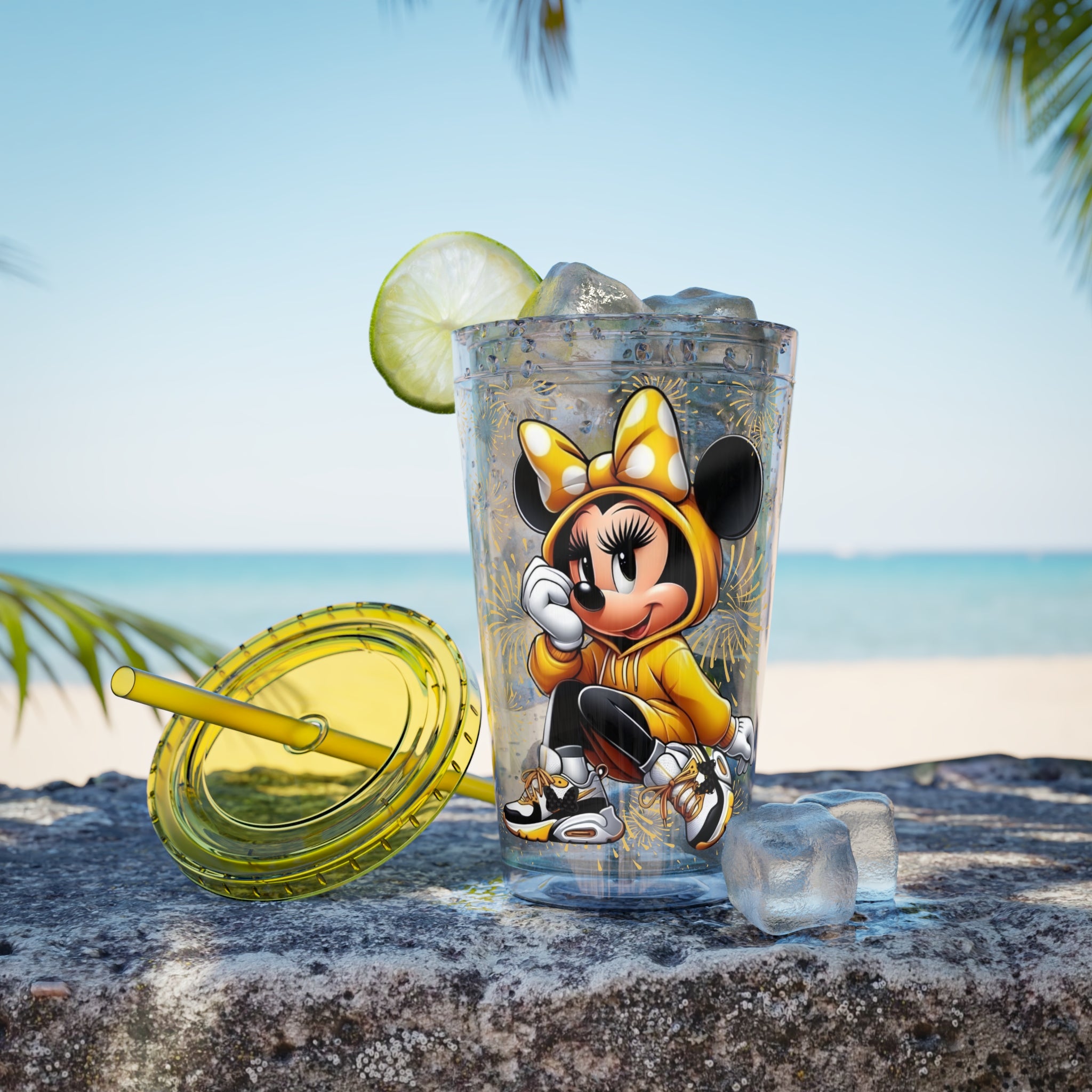 Minnie Mouse Sunsplash 16oz Tumbler with Straw