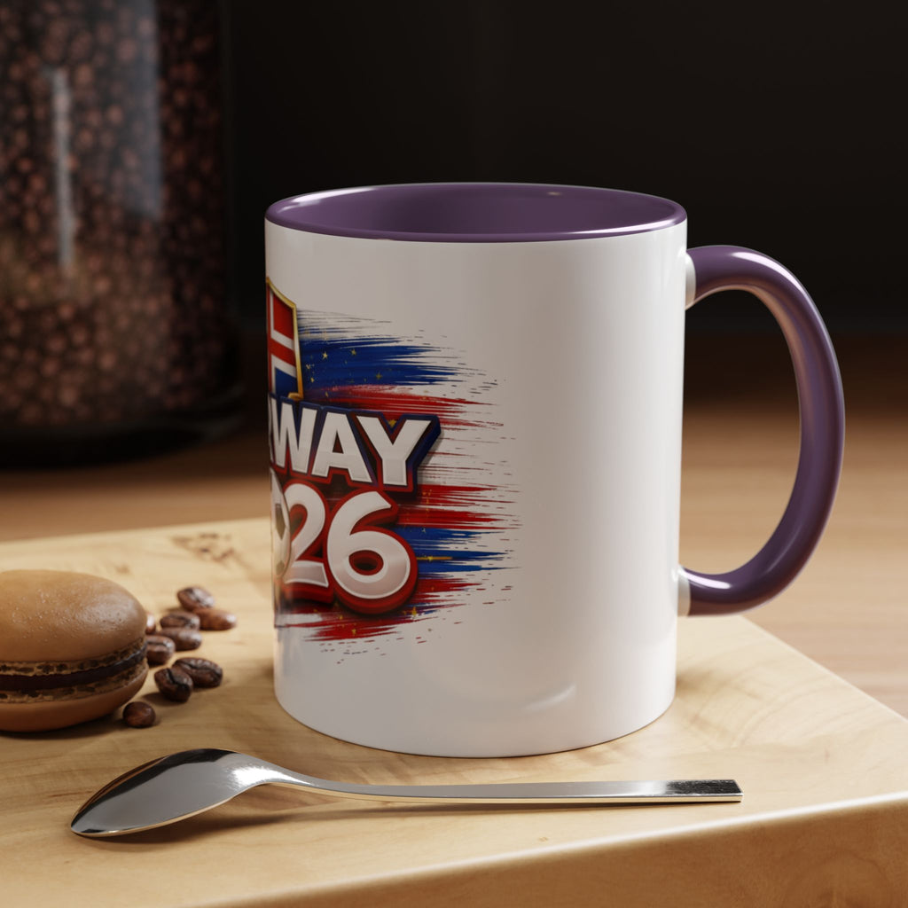 Norway 2026 Soccer Fan Accent Coffee Mug — Cup Supporter Gift