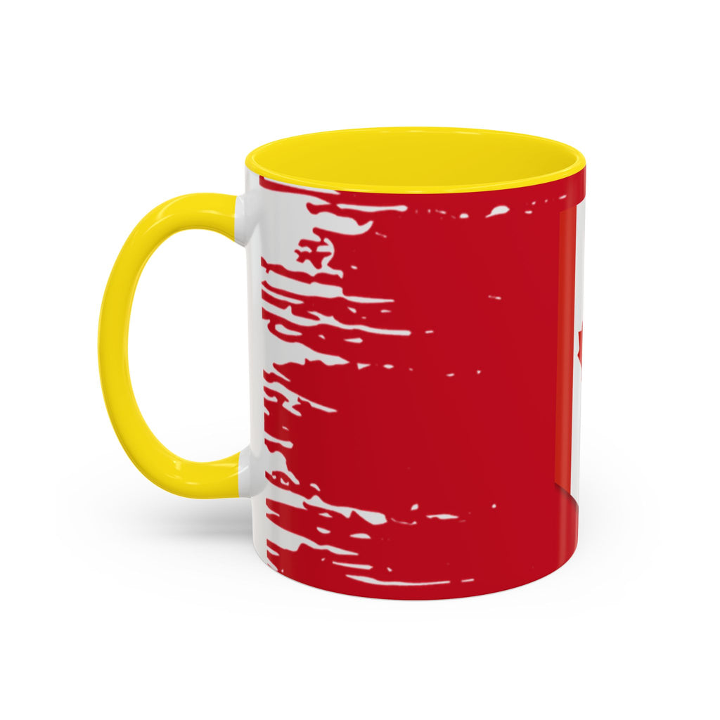 Canada Maple Leaf Accent Coffee Mug – Red Canadian Flag Design (11/15 oz)