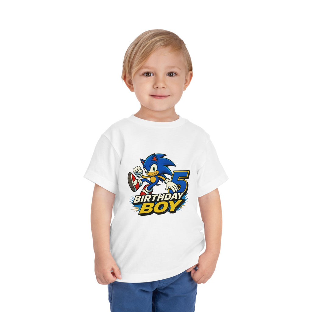 5th Birthday Boy Toddler Tee — SONIC 5 Birthday Shirt