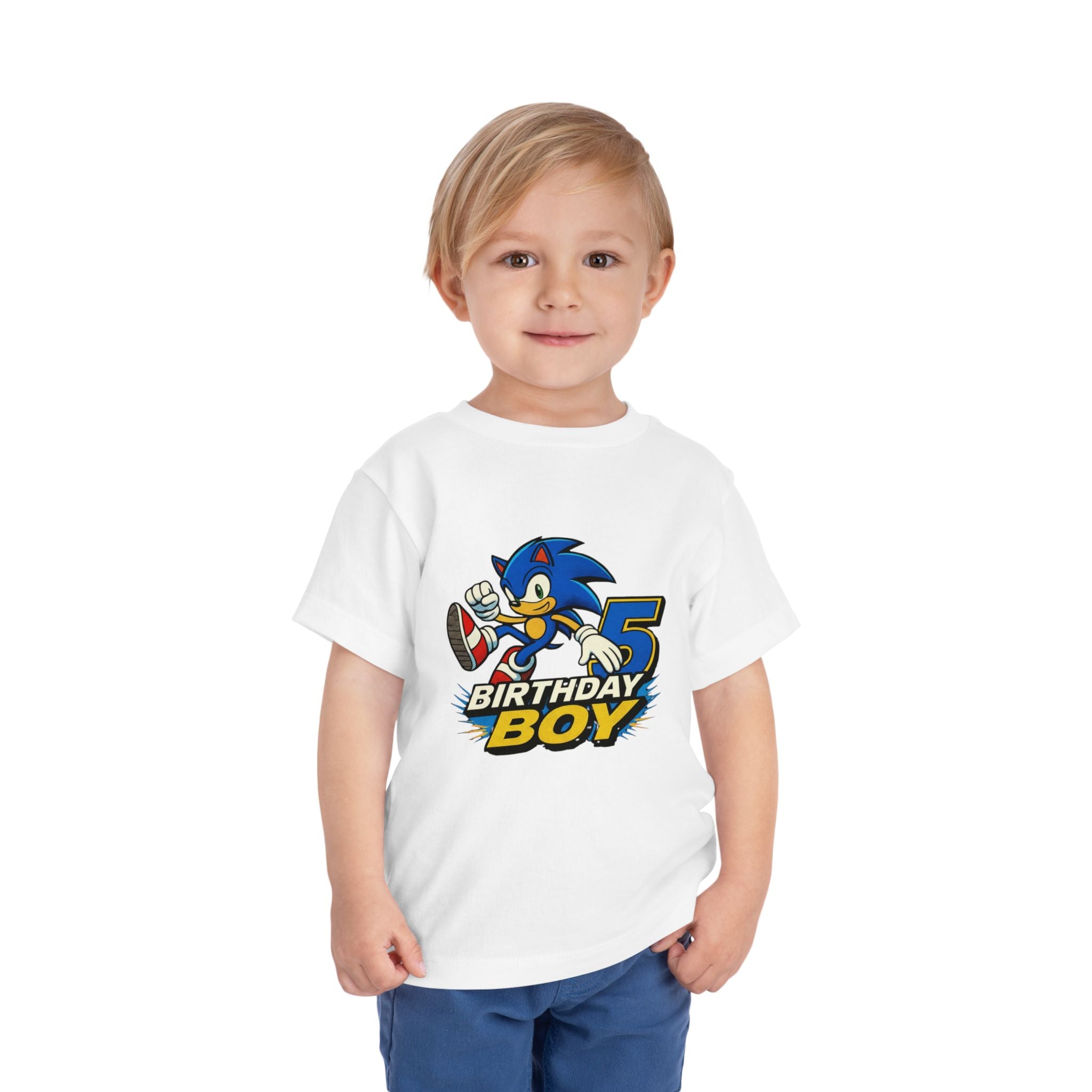 5th Birthday Boy Toddler Tee — SONIC 5 Birthday Shirt
