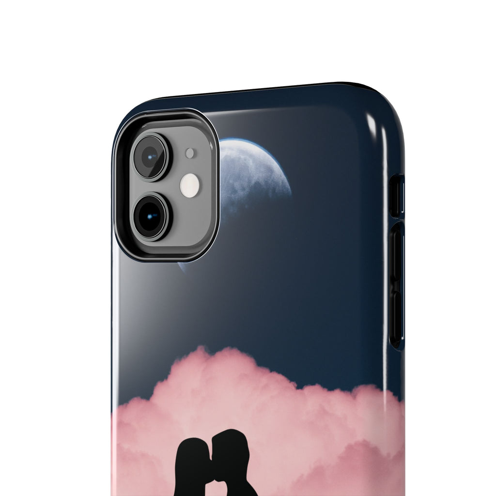 Tough Phone Case — Romantic Couple Silhouette with Moon & Pink Cloud