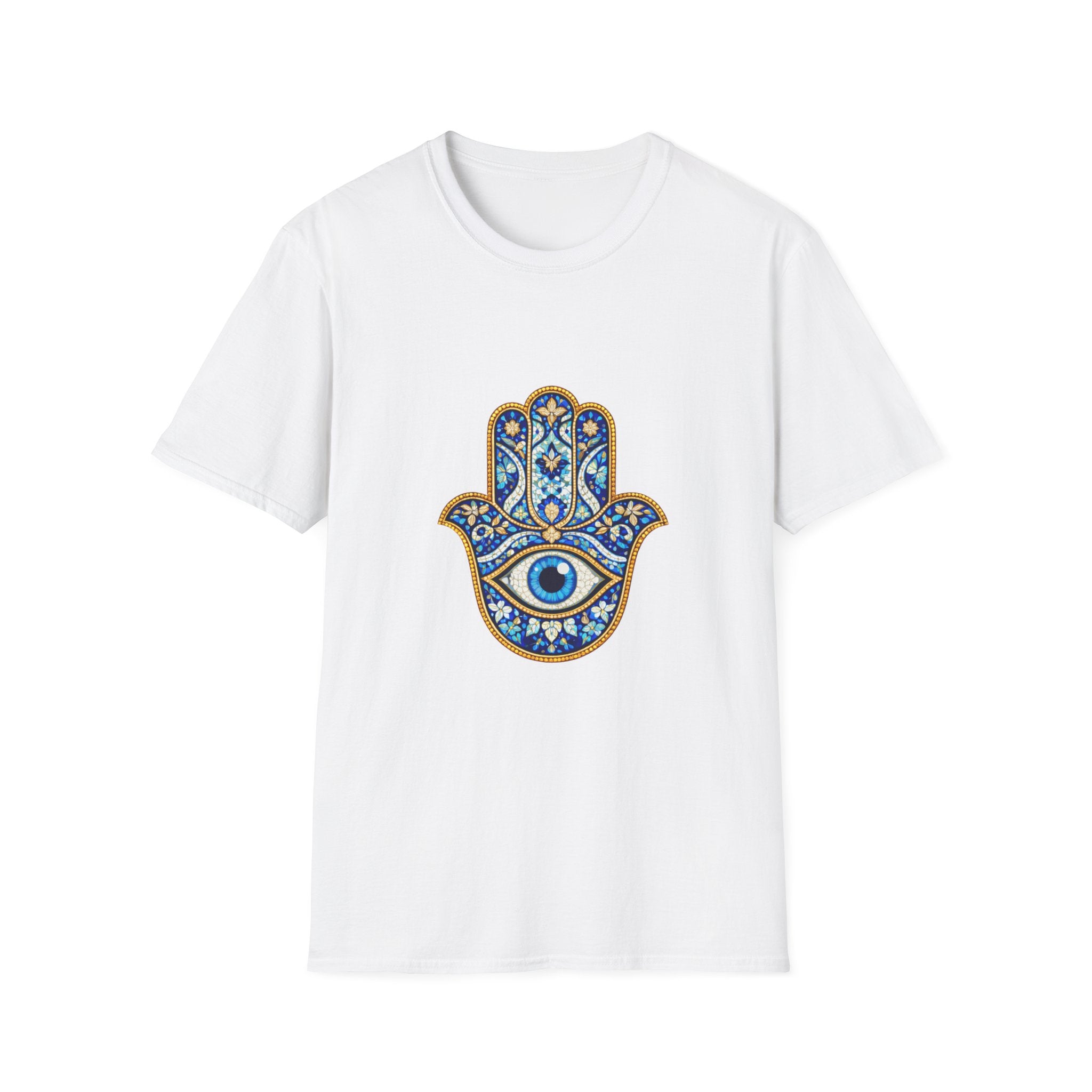 Hamsa Hand T-Shirt with Evil Eye Design - Protective Boho Graphic Tee