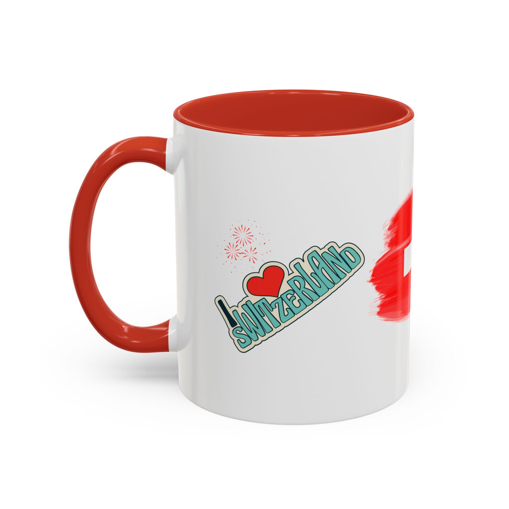 Switzerland Flag Accent Coffee Mug – I  Switzerland Travel Souvenir