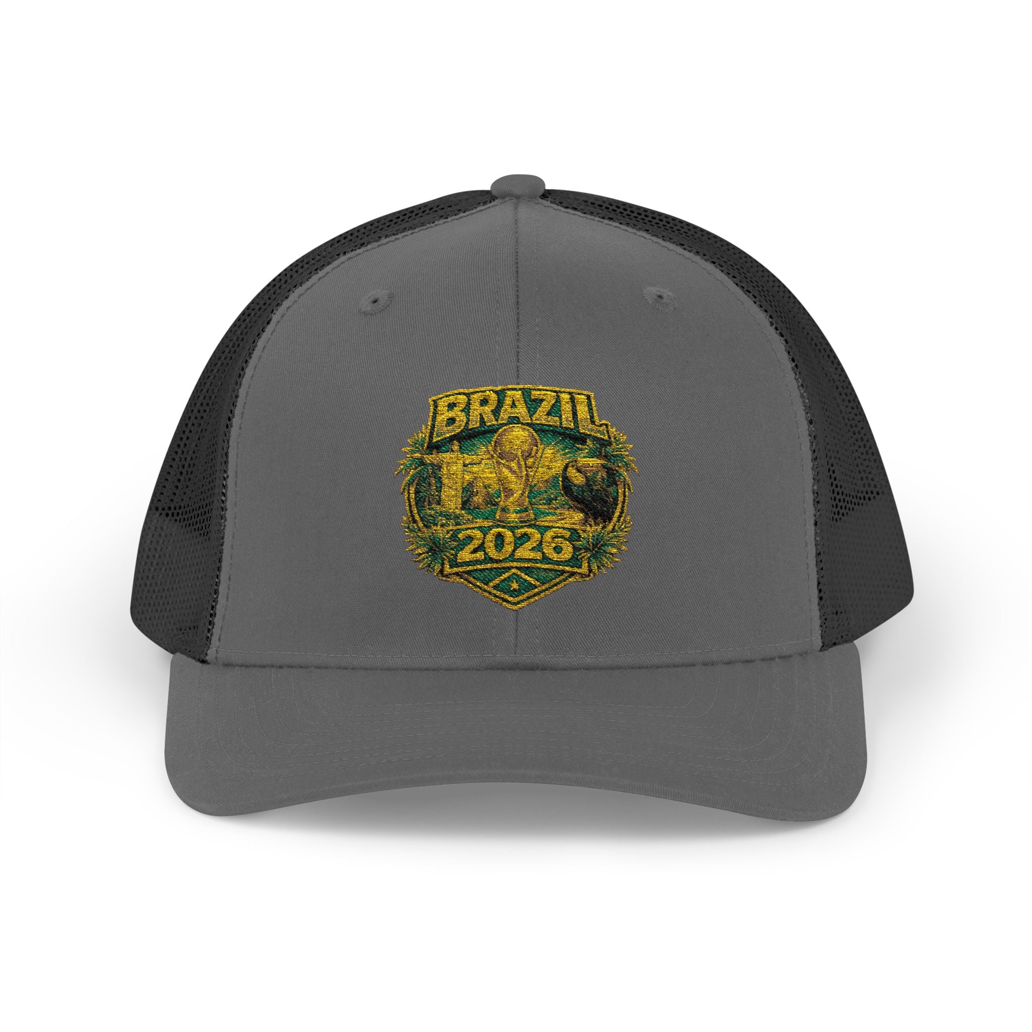 Brazil  Vintage Patch Trucker Cap — Rustic 2026 Crest Snapback