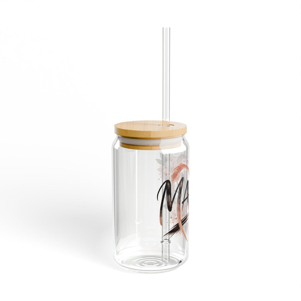 Mama Floral Sipper Glass 16oz – Mother’s Day Drink Tumbler