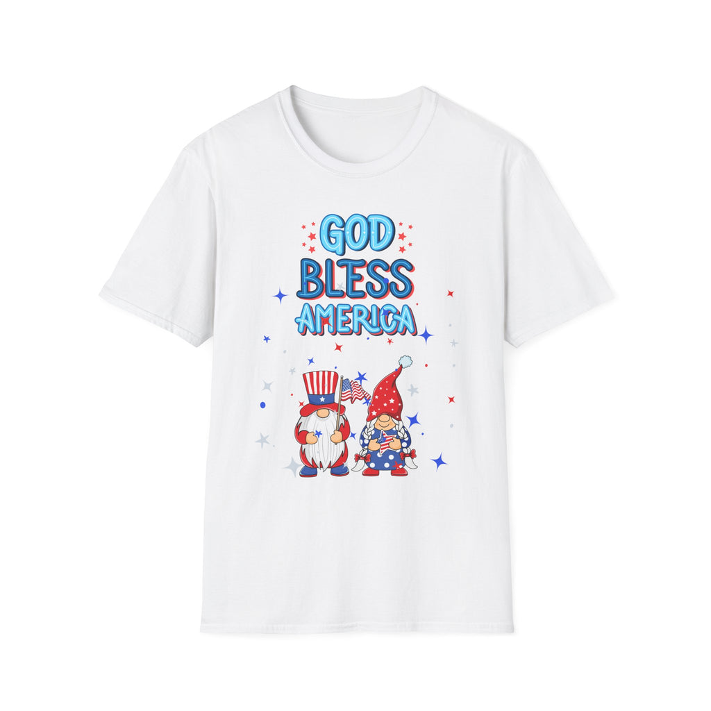 God Bless America T-Shirt — Patriotic 4th of July Gnome Tee