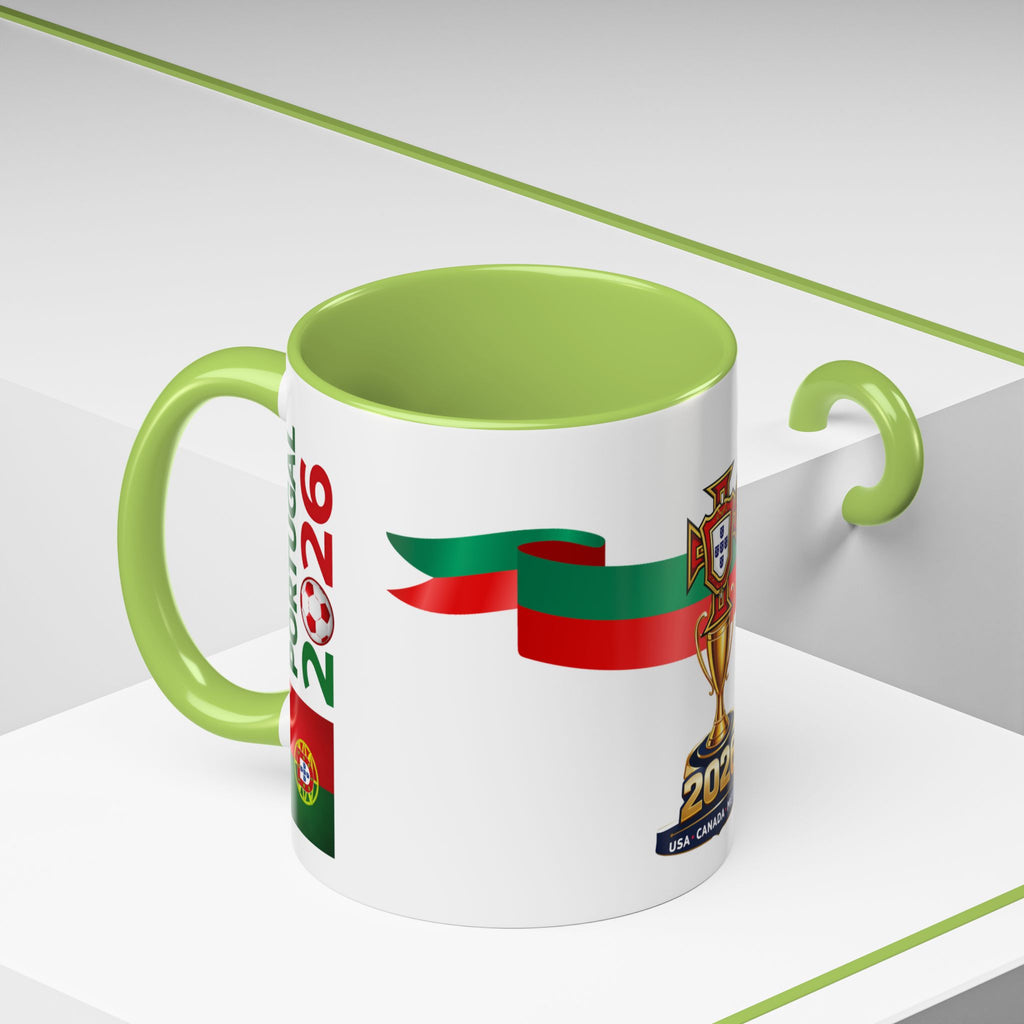 Portugal 2026 Soccer Cup Accent Coffee Mug – Portugal 2026 Trophy Design