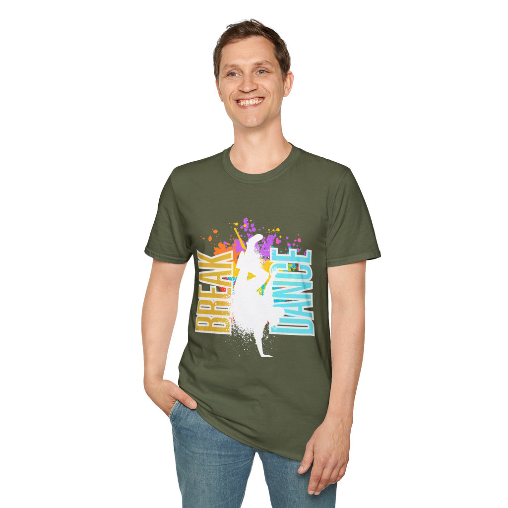 Break Dance T-Shirt – Colorful Splatter B-Boy/B-Girl Street Dance Tee