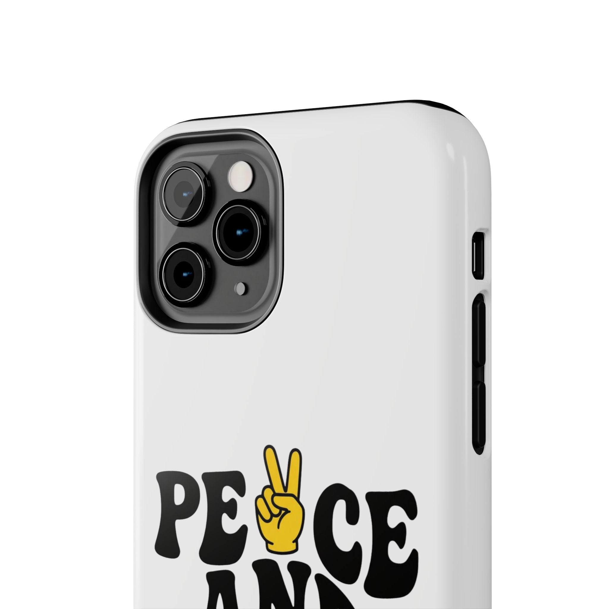 Peace and Love Tough Phone Case — Retro Peace Sign & Heart Protective Cover