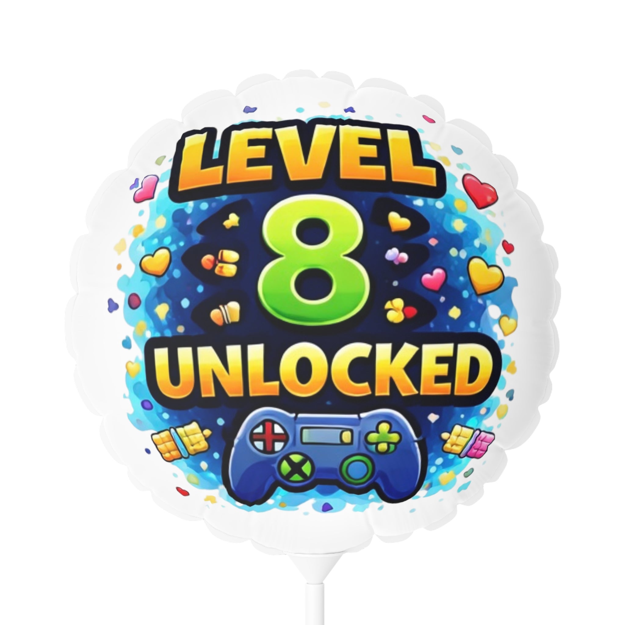 Level 8 Unlocked Birthday Balloon