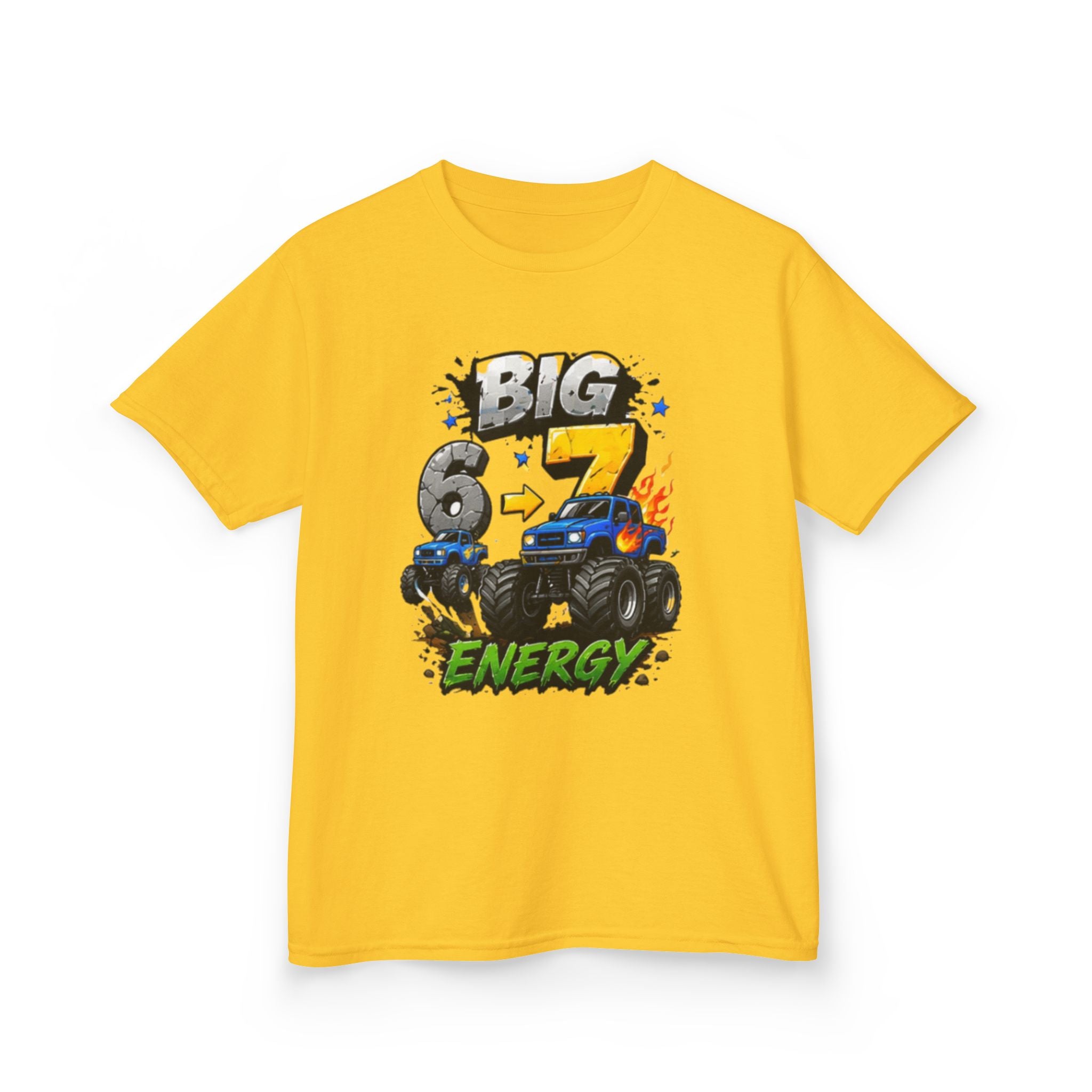 Kids Monster Truck 'Big 6 & 7 Energy' Graphic Tee