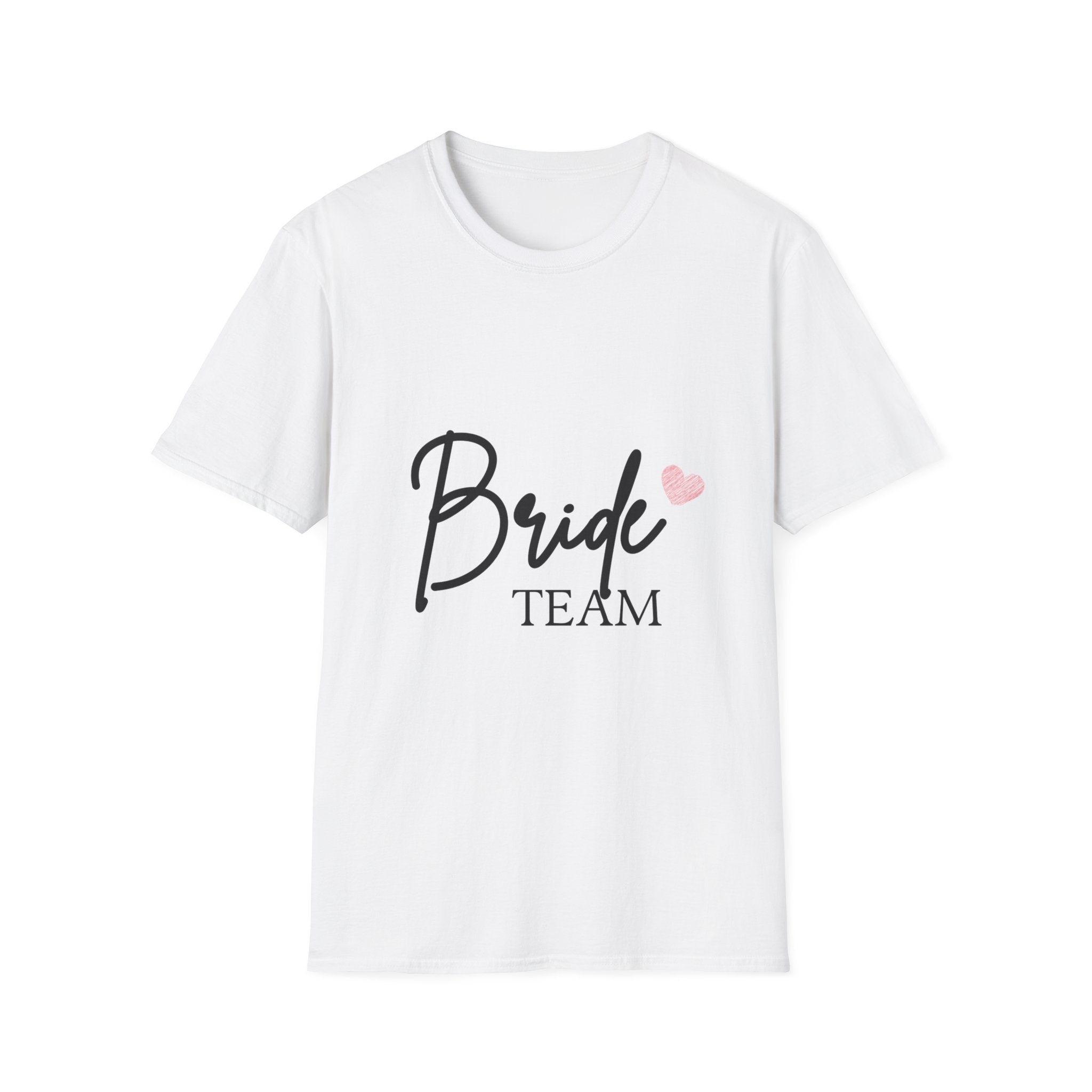 Bride Team T-Shirt — Bachelorette Party Tee with Pink Heart