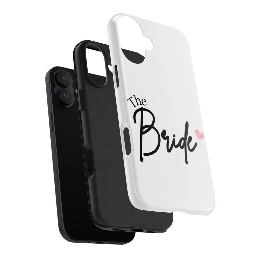 Bride Tough Phone Case — "The Bride" Script with Pink Heart | Bachelorette & Wedding Accessory