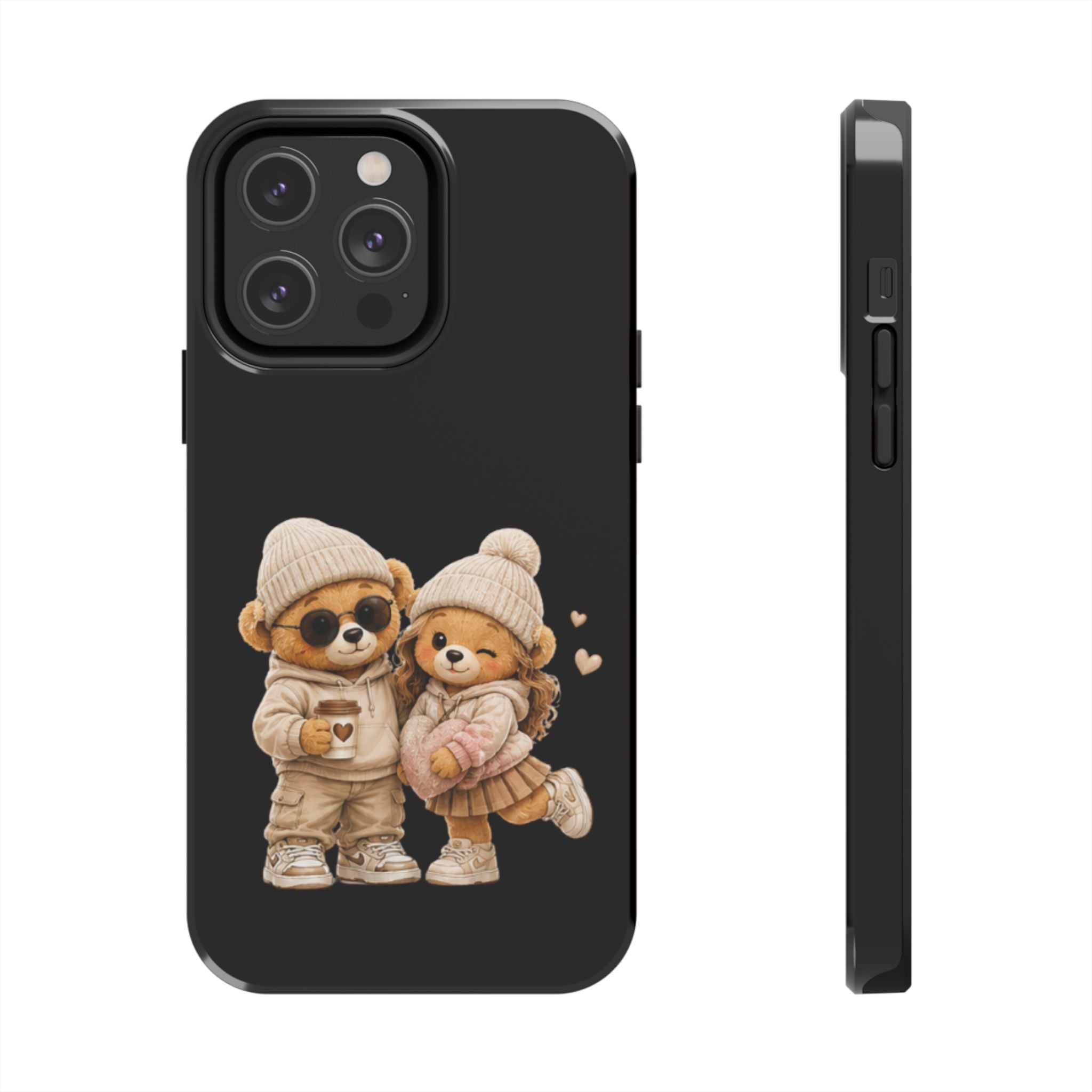 Cute Couple Bears Tough Phone Case — Cozy Winter Bear Phone Cover